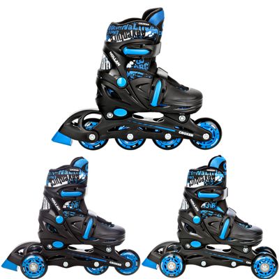CROXER 3-in-1 Adjustable Inline Skates, Triskates & Roller Skates for Kids (Nollan, 30–33, 17.5–20.5 cm)