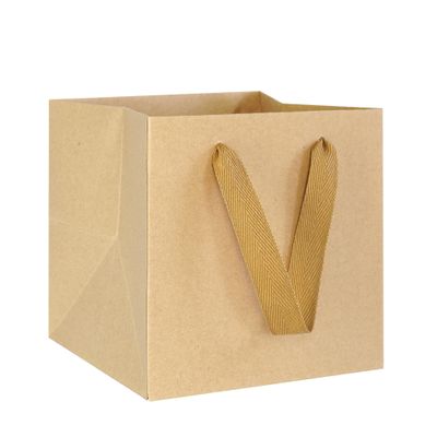 AZOWA Brown Kraft Paper Gift Bags, 20 x 20 x 20 cm, 10-Pack