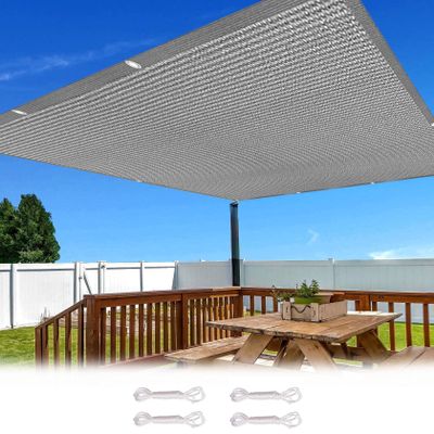 Rectangular Shade Sail with Eyelets, 3.1 x 10 m, UV Protection, Weather-Resistant, Gray