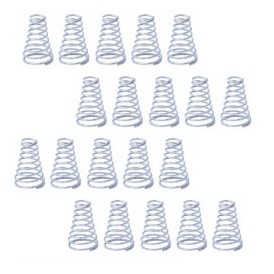 20-Piece 304 Stainless Steel Conical Compression Springs, 0.3–0.8 mm Wire, 0.5 × 3–7 × 8.5 mm