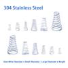 20-Piece 304 Stainless Steel Conical Compression Springs, 0.3–0.8 mm Wire, 0.5 × 3–7 × 8.5 mm view 2