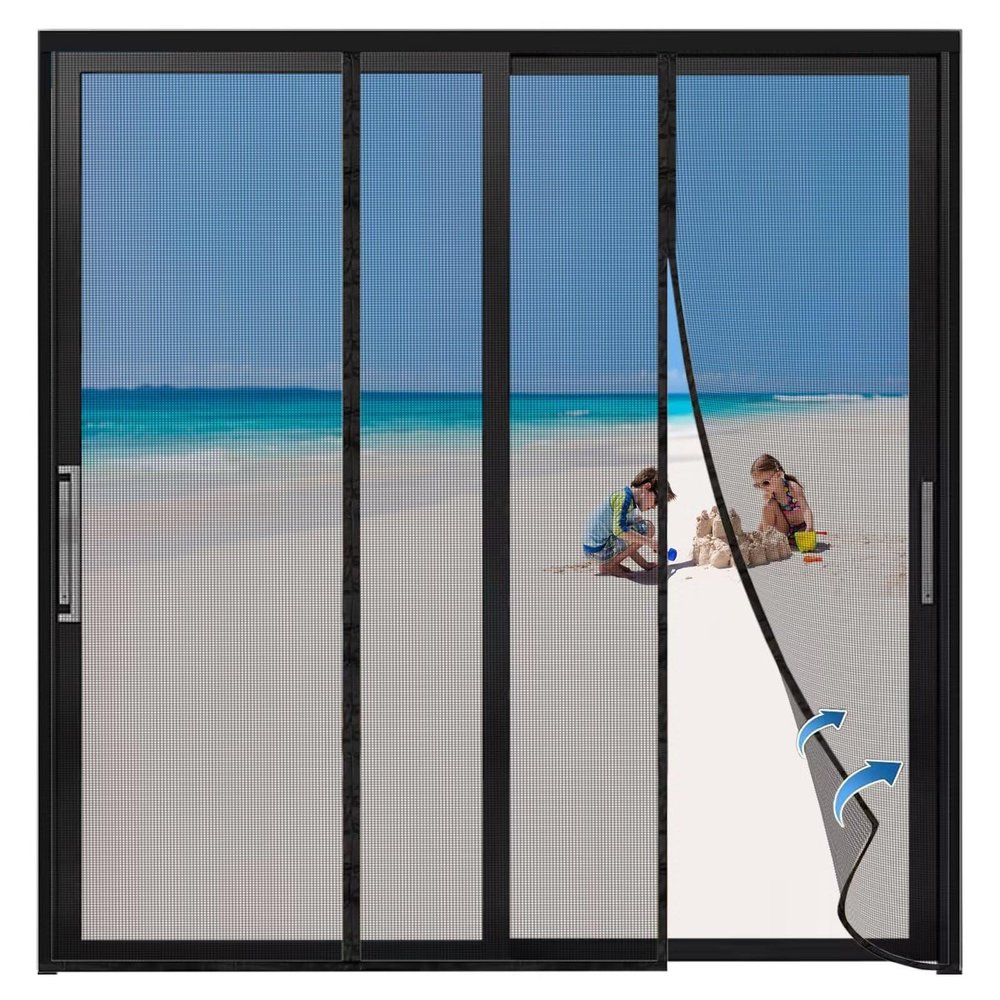 Magnetic Fly Screen Door Curtain, 170 x 215 cm, Black