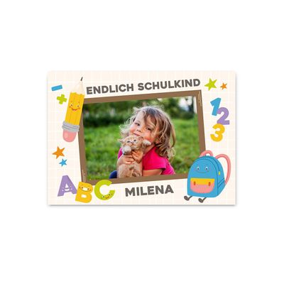 Striefchen First Day of School Photo Banner – “Finally a School Kid!” – Personalized, 50 x 70 cm