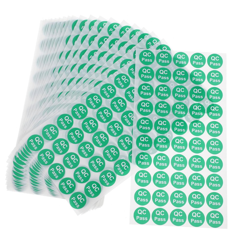 BUGUUYO 1,000 Self-Adhesive Round Paper Labels, QC Passed, Green