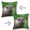 Zhimahou Eurasian Otter Grass Portrait Pillow Cover, 55 x 55 cm view 4