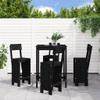 Iiaky 5-Piece Garden Bar Set, Black Solid Pine - 3157803 view 1