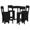 Iiaky 5-Piece Garden Bar Set, Black Solid Pine - 3157803 view 2