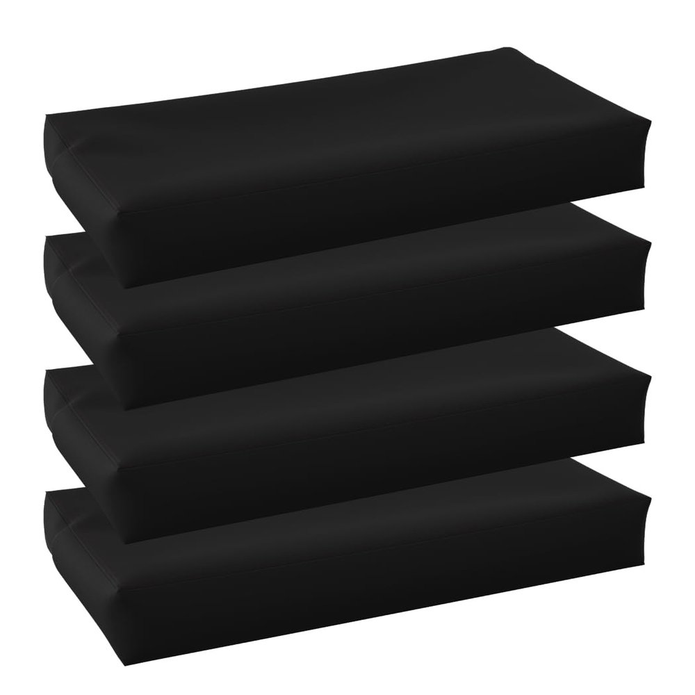 Cozomiz Outdoor Pallet Cushion Covers, Waterproof, 60 x 55 x 10 cm, 4-Pack, Black