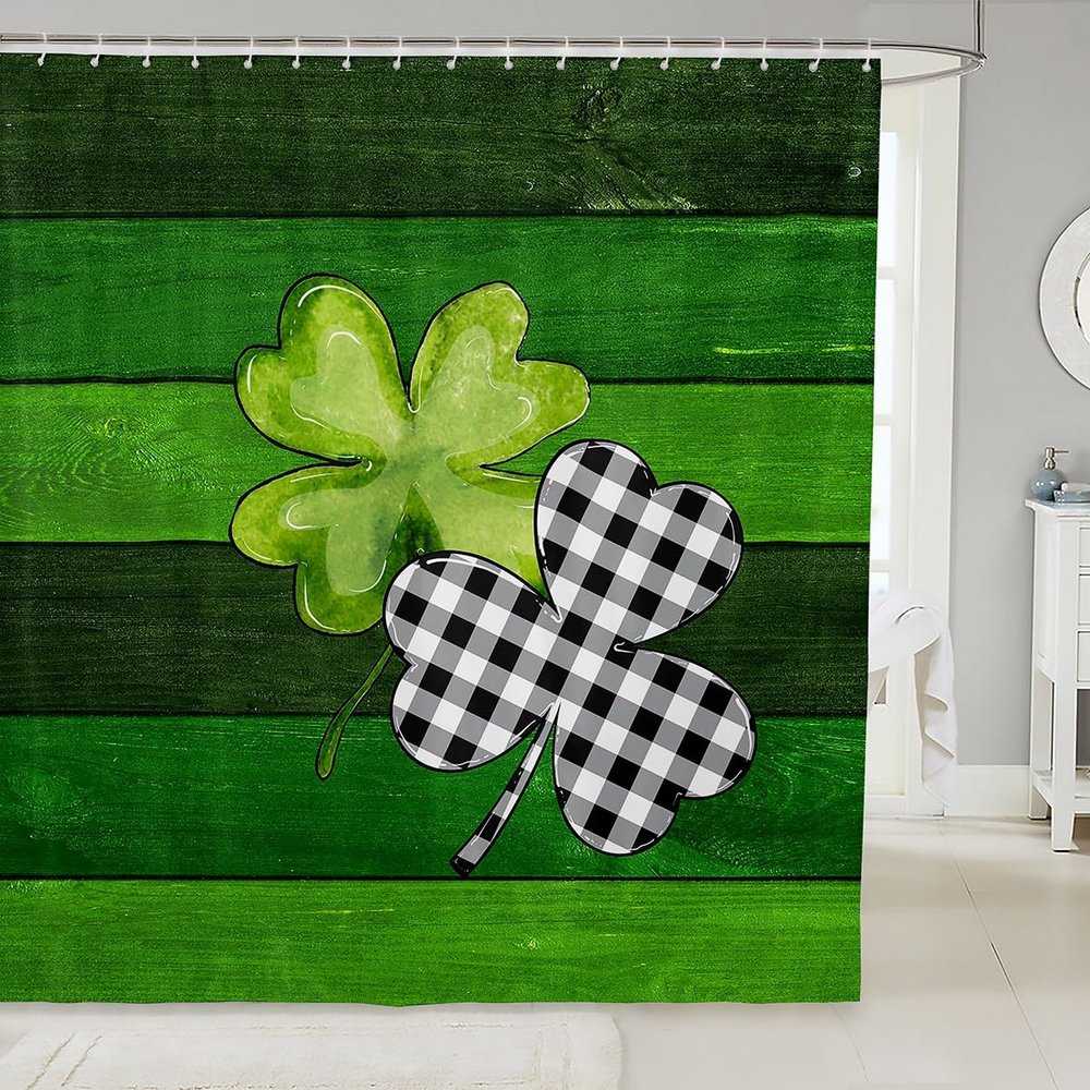 Homemissing Green Luck Shamrock St. Patrick’s Day Shower Curtain