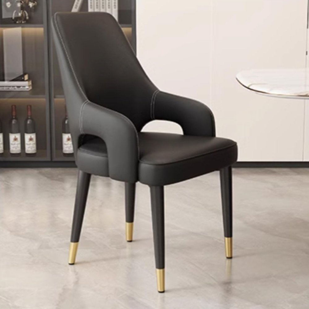 XFQZJG Set of 4 Dining Chairs with Leather Upholstery