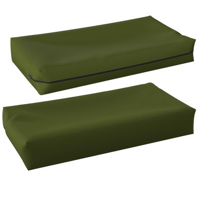 Cozomiz Outdoor Pallet Cushion Covers, Waterproof, 60 x 55 x 10 cm, 2-Pack, Dark Green