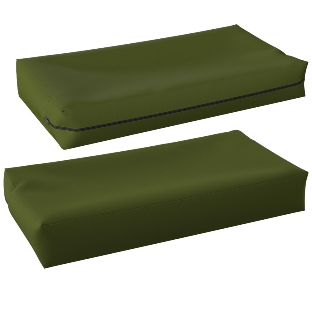 Cozomiz Outdoor Pallet Cushion Covers, Waterproof, 60 x 55 x 10 cm, 2-Pack, Dark Green
