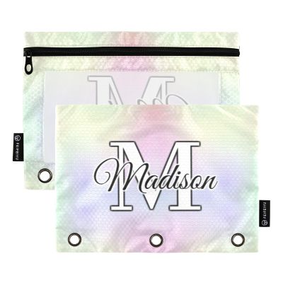 CHIFIGNO 3-Ring Pencil Pouches, Customizable, Clear Window, 2-Pack
