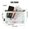 CHIFIGNO 3-Ring Pencil Pouches, Customizable, Clear Window, 2-Pack view 3
