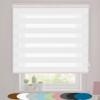 Window Roller Blind 115 x 190 cm, Sun, Privacy & Noise Protection, No-Drill Duo Blind, White view 1