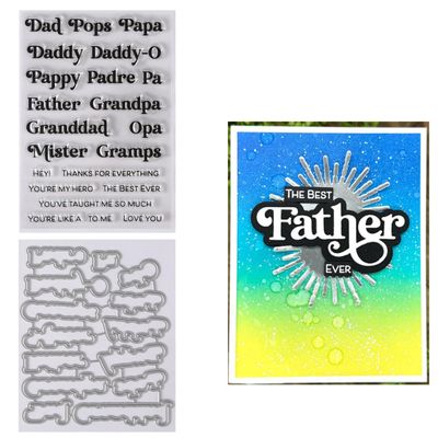 Clear Stamps and Metal Dies Set for Greeting Cards