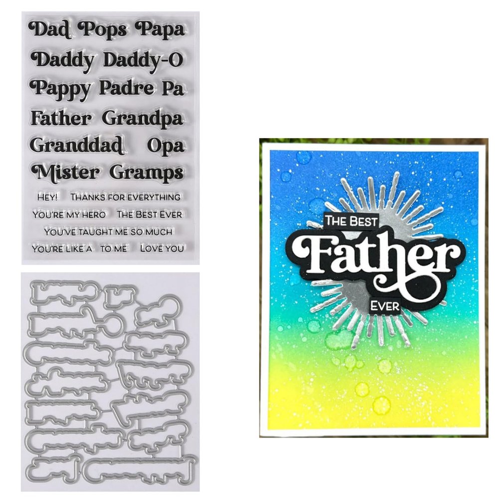 Clear Stamps and Metal Dies Set for Greeting Cards