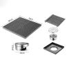 Large-Capacity Floor Drain with Removable Anti-Clog Grate, Gray, 30 x 30 cm view 2
