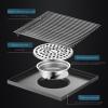Large-Capacity Floor Drain with Removable Anti-Clog Grate, Gray, 30 x 30 cm view 3