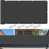 Waterproof Rectangular Sun Shade Sail with Eyelets, 440 x 550 cm, Dark Gray view 1