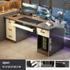 FUKEFUZ Home Office Desk with Drawers and Chair Set, Large L-Shaped Wooden Computer Desk, 47.2 x 23.6 x 29.5 in (A) view 2