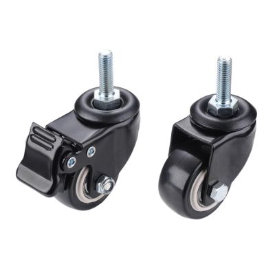 Furniture Caster, 1.5 in, 40 mm, 360° Swivel, Heavy-Duty 50 kg Threaded Caster, Trolley, Rubber Brake, Guard (Without Brake)