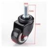 Furniture Caster, 1.5 in, 40 mm, 360° Swivel, Heavy-Duty 50 kg Threaded Caster, Trolley, Rubber Brake, Guard (Without Brake) view 2