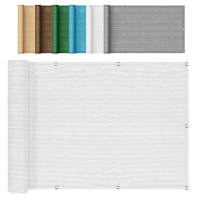 3.9 x 10 m Rectangular Sun Shade Sail, Breathable HDPE, Water-Permeable, UV Protection, White
