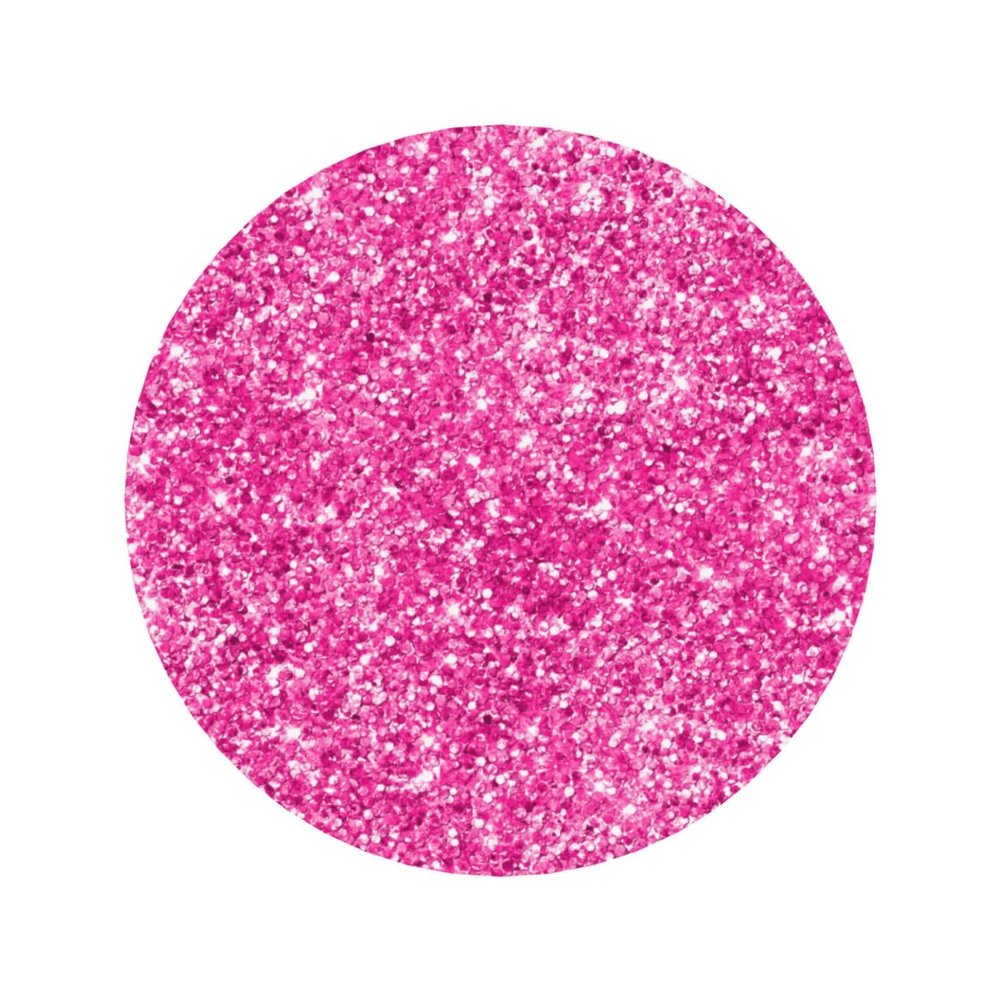 Pink Glitter Print Round Acrylic Refrigerator Magnet, 1 Pc