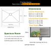 ZYBOWAYL 304 Stainless Steel Kitchen Sink, 1 Bowl, 75 x 45 cm, with Drain Set view 2
