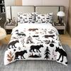 Black Wolf 100% Cotton Duvet Cover Set, Pine Branch Design, 200 x 200 cm view 1