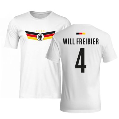 Germany T-Shirt - Will Free Beer - Funny Soccer Jersey with Slogan and Flag - Euro 2024 (DE/NL/SE/PL, Alphanumeric, XXL, Regular, Regular, White, Will Free Beer)