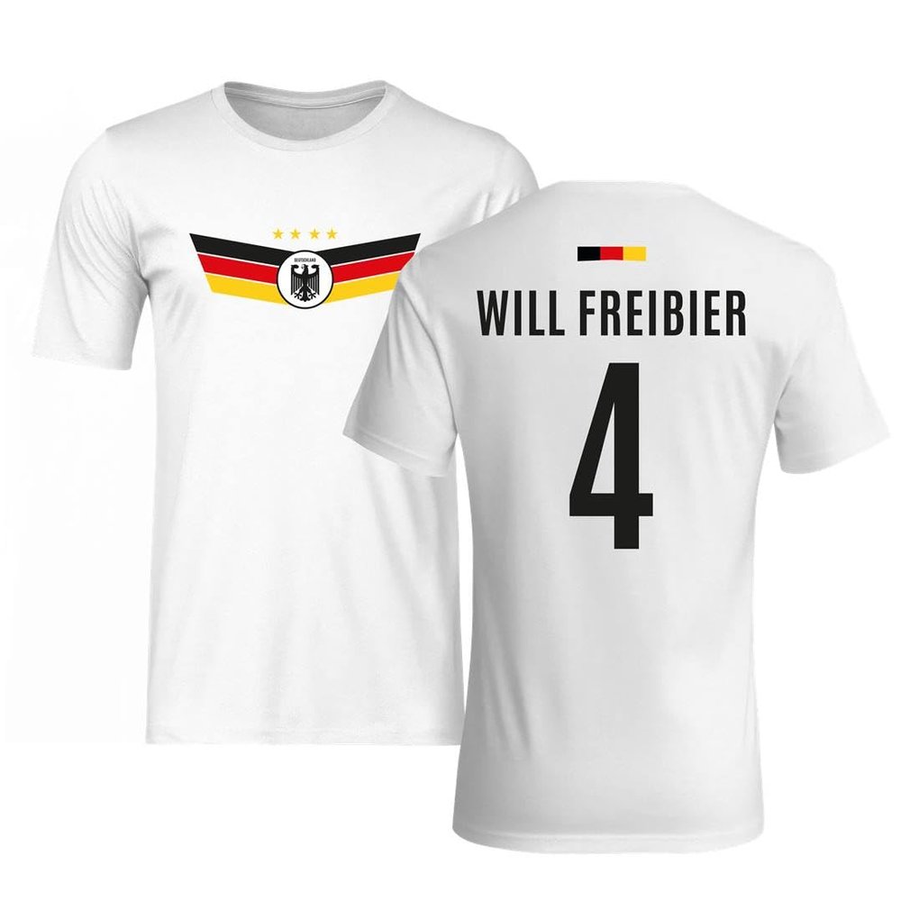Germany T-Shirt - Will Free Beer - Funny Soccer Jersey with Slogan and Flag - Euro 2024 (DE/NL/SE/PL, Alphanumeric, XXL, Regular, Regular, White, Will Free Beer)