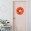 FriendshipHome Orange Plastic Wreath, 40 x 40 cm, for Weddings, Home Decor, Indoor and Outdoor Use, Spring and Summer Decor, 407 g view 2