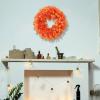 FriendshipHome Orange Plastic Wreath, 40 x 40 cm, for Weddings, Home Decor, Indoor and Outdoor Use, Spring and Summer Decor, 407 g view 3
