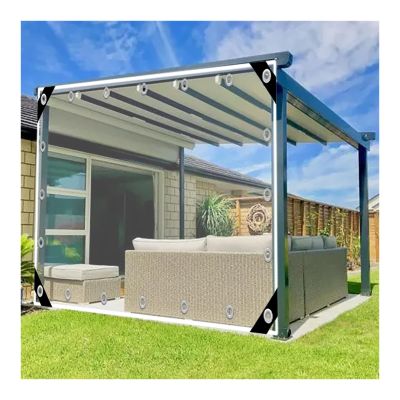 Heavy-Duty Transparent PVC Tarp, 0.35 mm Thick, Waterproof, Windproof, Dustproof, Tear-Resistant, with Grommets, for Greenhouses, Balconies and Gardens (4 x 4 m/13.1 x 13.1 ft)