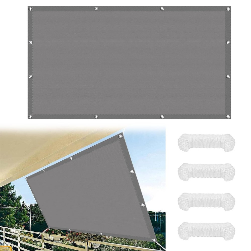 Sun Shade Sail 3 x 3.5 m, Dark Gray, with Ropes and Grommets