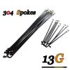 HLQXHM 5-Piece 304 Stainless Steel Black Bicycle Spokes, 13G/122–270 mm, Nipples and End Caps, E-Bike Accessory (13G, 269 mm, BK, 5 Pieces) view 3