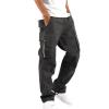 Men's Zip-Off Hiking Cargo Pants, Casual Sport Pants (Black, S) view 1