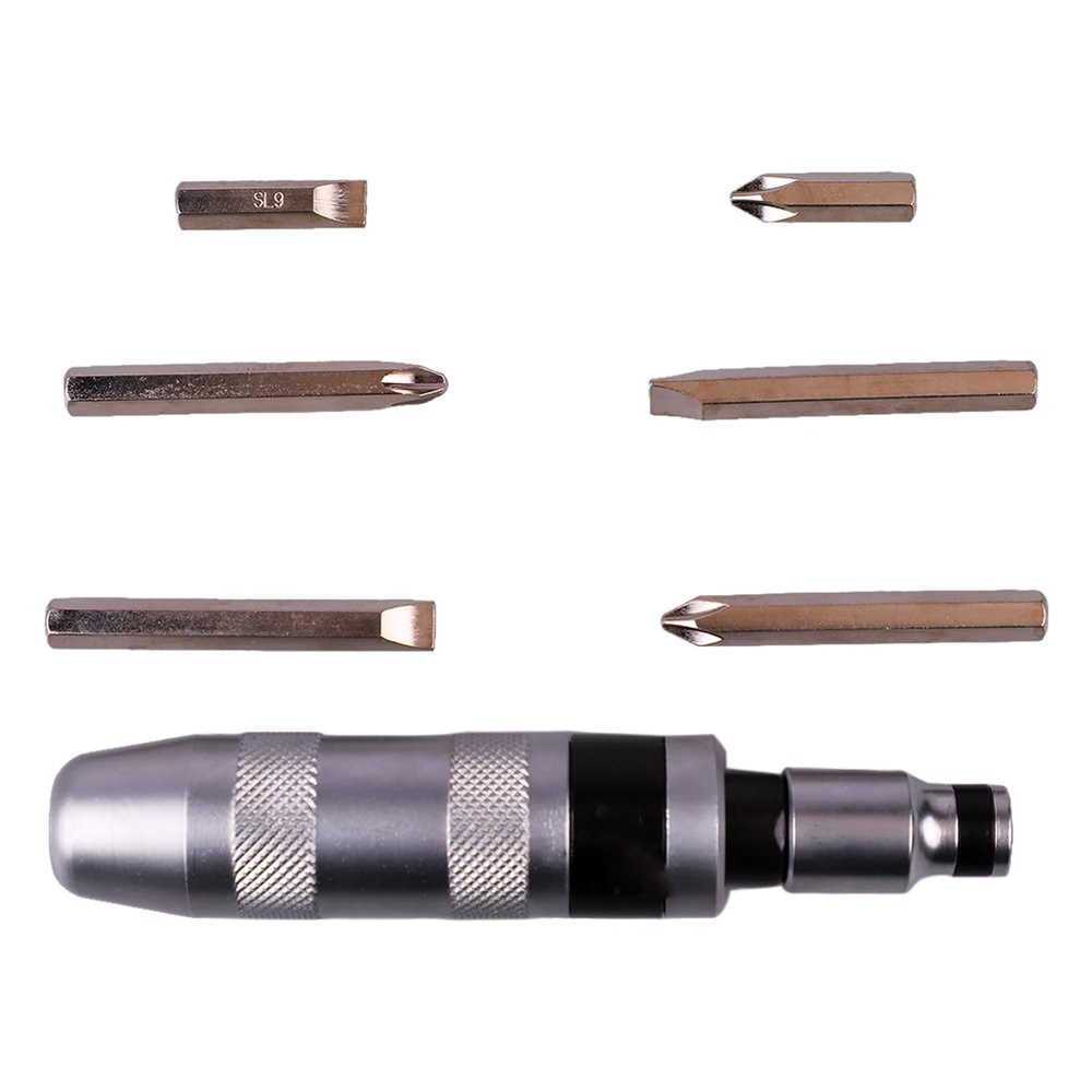 Manual Impact Screwdriver, 7-Piece Set with Chrome Vanadium Steel