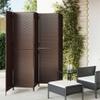 Homgoday 5-Panel Brown Polyrattan Room Divider view 1
