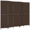 Homgoday 5-Panel Brown Polyrattan Room Divider view 2