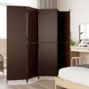 Homgoday 5-Panel Brown Polyrattan Room Divider view 3