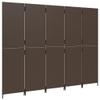 Homgoday 5-Panel Brown Polyrattan Room Divider view 4