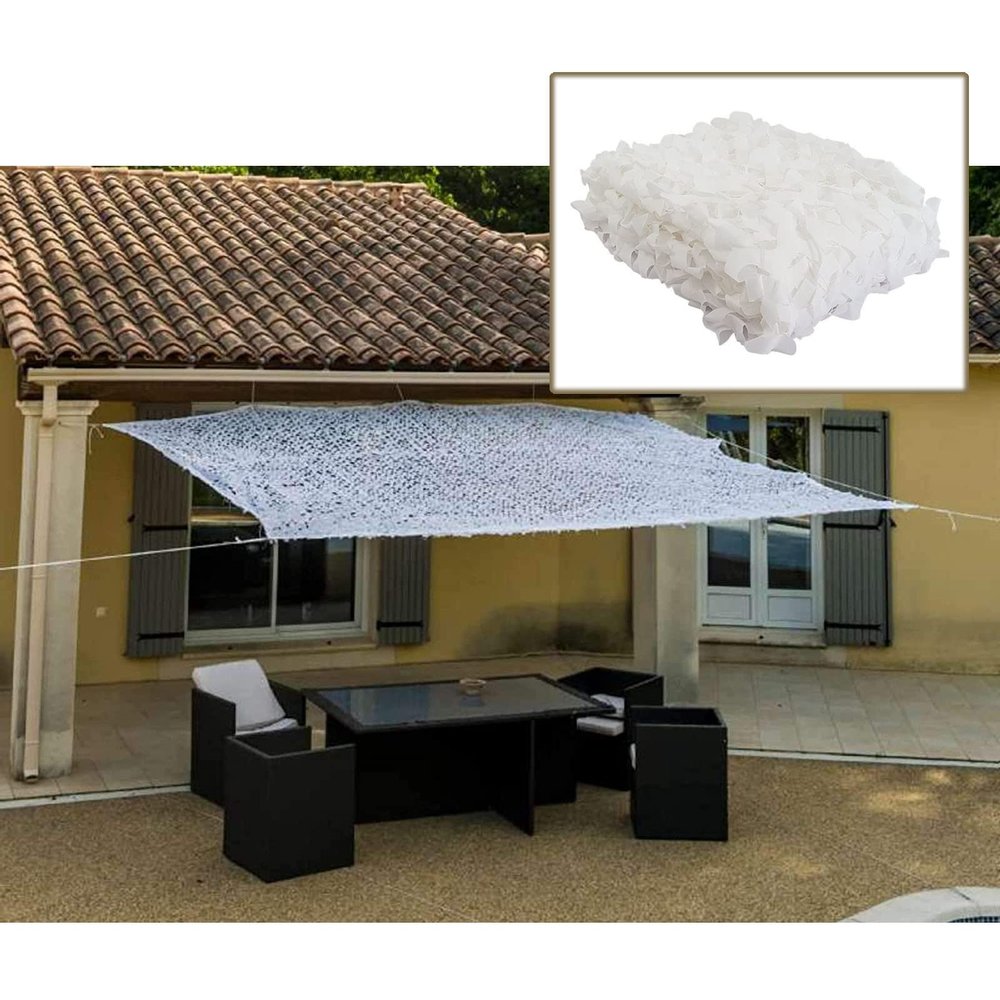 Military Camouflage Net, Breathable White Shade Net, 3 x 6 m (9.8 x 19.7 ft)