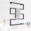 Electric Wall-Mounted Towel Warmer with Thermostat, Black view 1