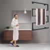 Electric Wall-Mounted Towel Warmer with Thermostat, Black view 2