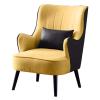 UISLA Linen Lounge Chair with Mid-Century Wooden Arms view 1