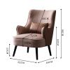 UISLA Linen Lounge Chair with Mid-Century Wooden Arms view 3