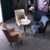 UISLA Linen Lounge Chair with Mid-Century Wooden Arms view 4